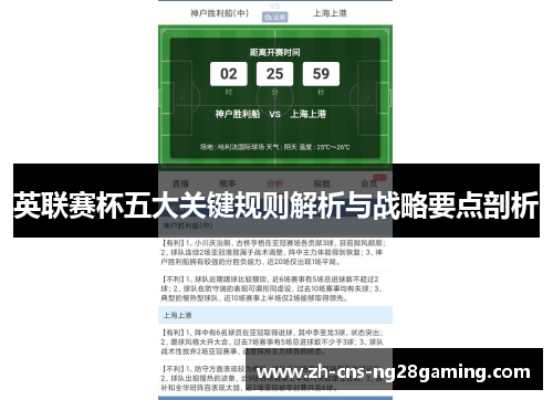 英联赛杯五大关键规则解析与战略要点剖析