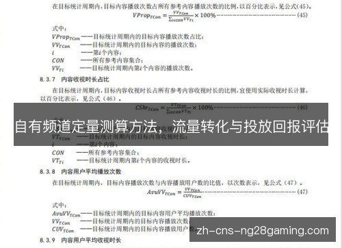 自有频道定量测算方法，流量转化与投放回报评估